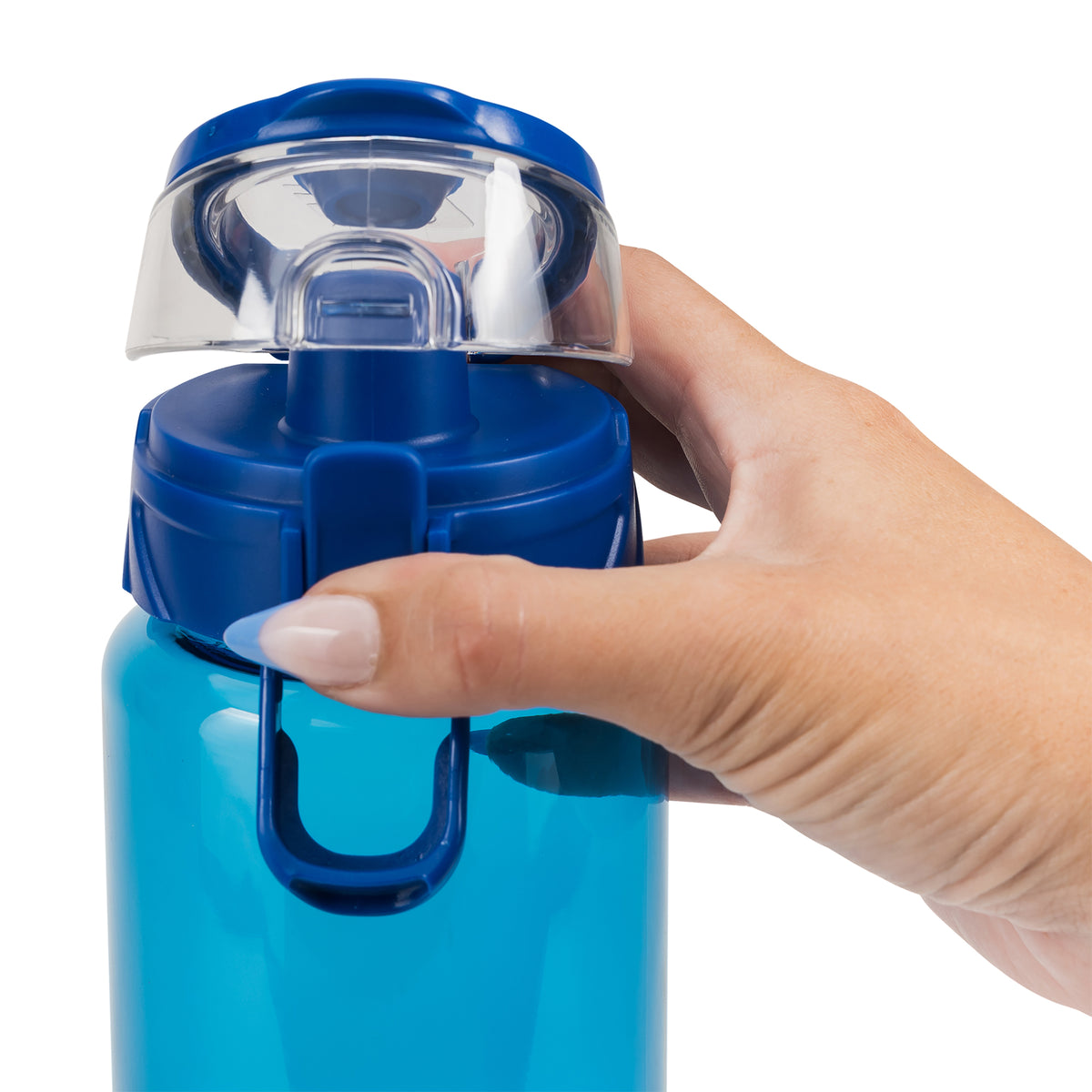 Blueberry Cool Gear® Cylinder Bottle with Halo Lid - 32 Oz.