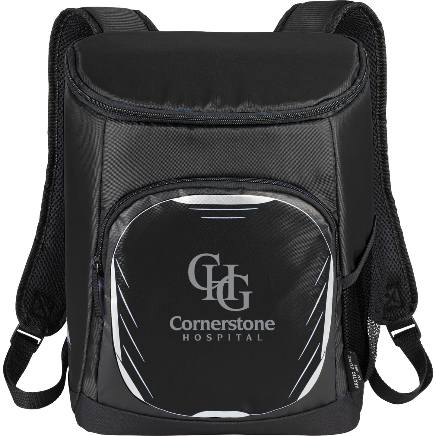 Front View of Black Arctic Zone® 18 Can Cooler Backpack