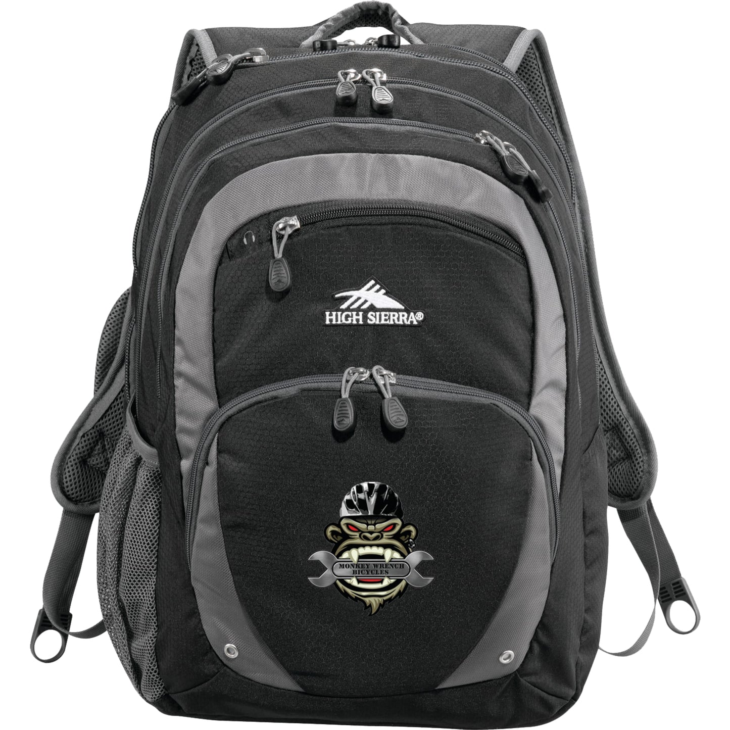 Front View of Black High Sierra Overtime Fly-By 17" Computer Backpack