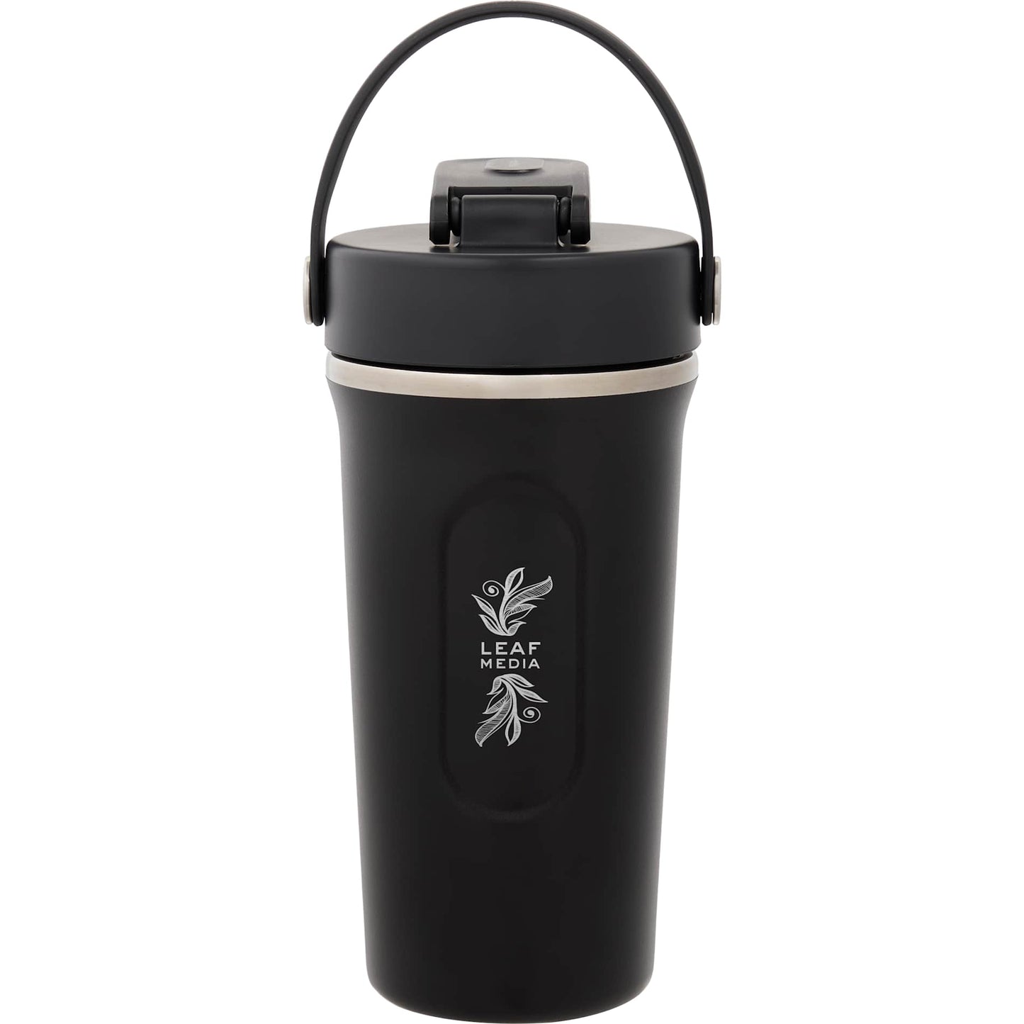 Front View of Black Hydro Flask 24oz Shaker Bottle