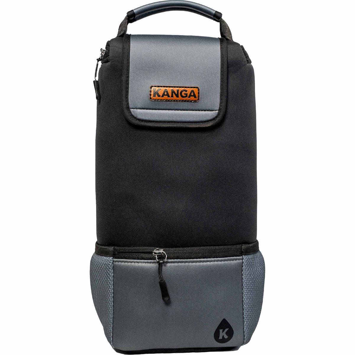 Front View of Black Kanga Hideaway 6 Can Cooler plain