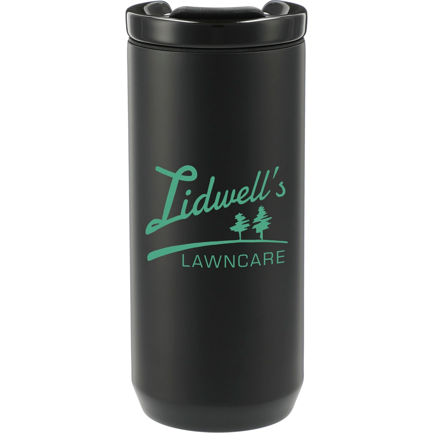 Front View of Black Seneca Tumbler 16oz w/ Ceramic Lid & Lining