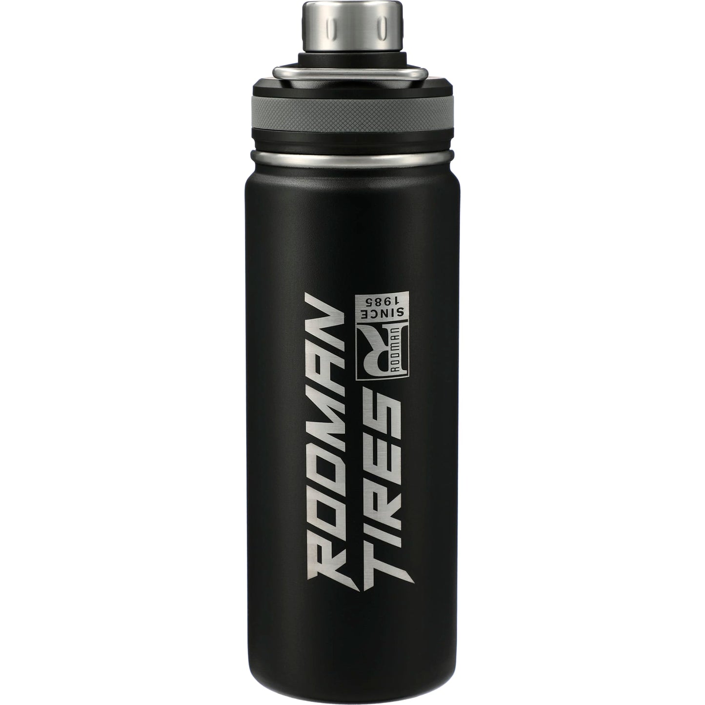Front View of Black Vasco Copper Vacuum Insulated Bottle 20oz