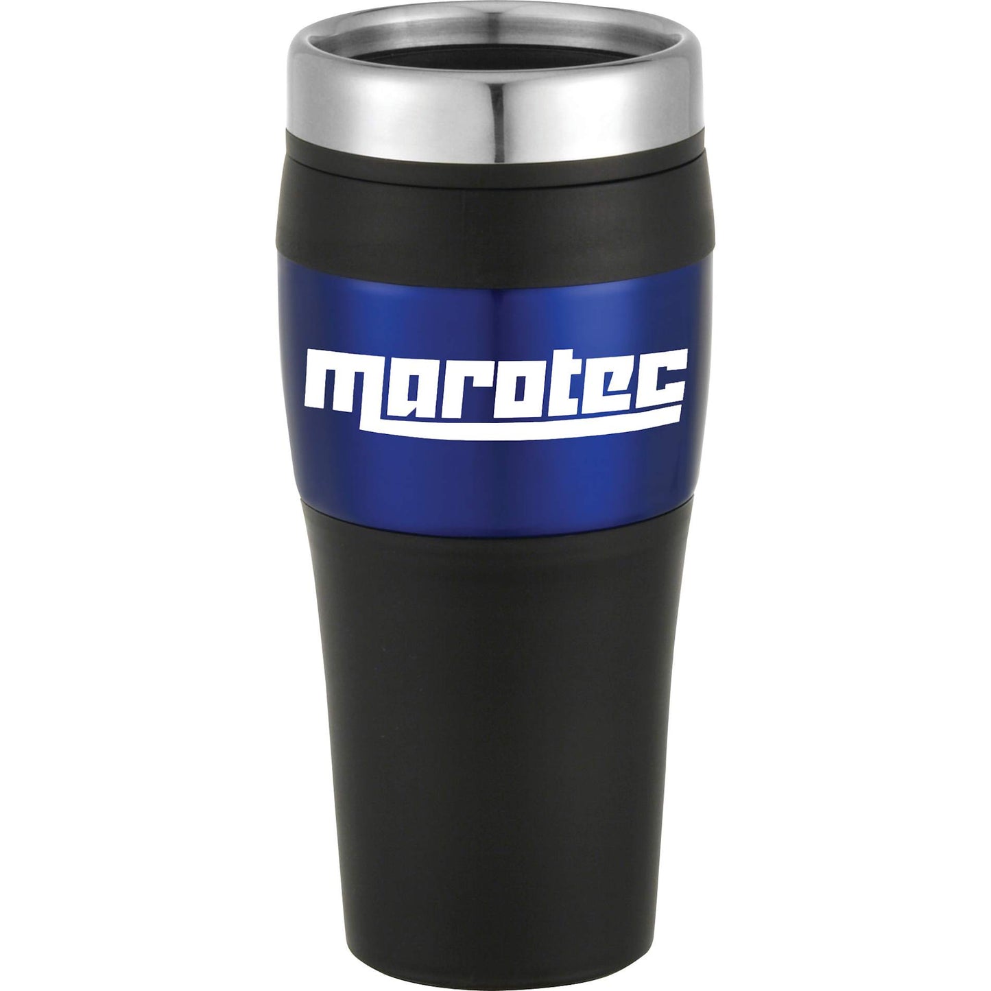 Front View of Blue Cayman 15oz Travel Tumbler