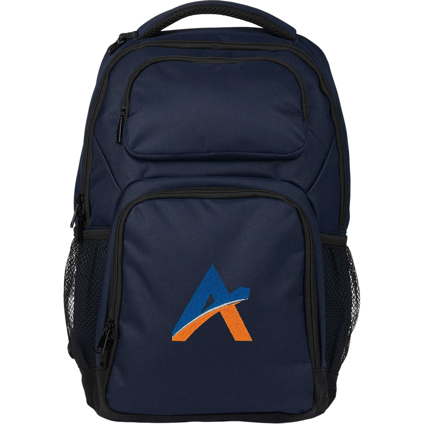 Front View of Blue Commander Recycled 16" Computer Backpack