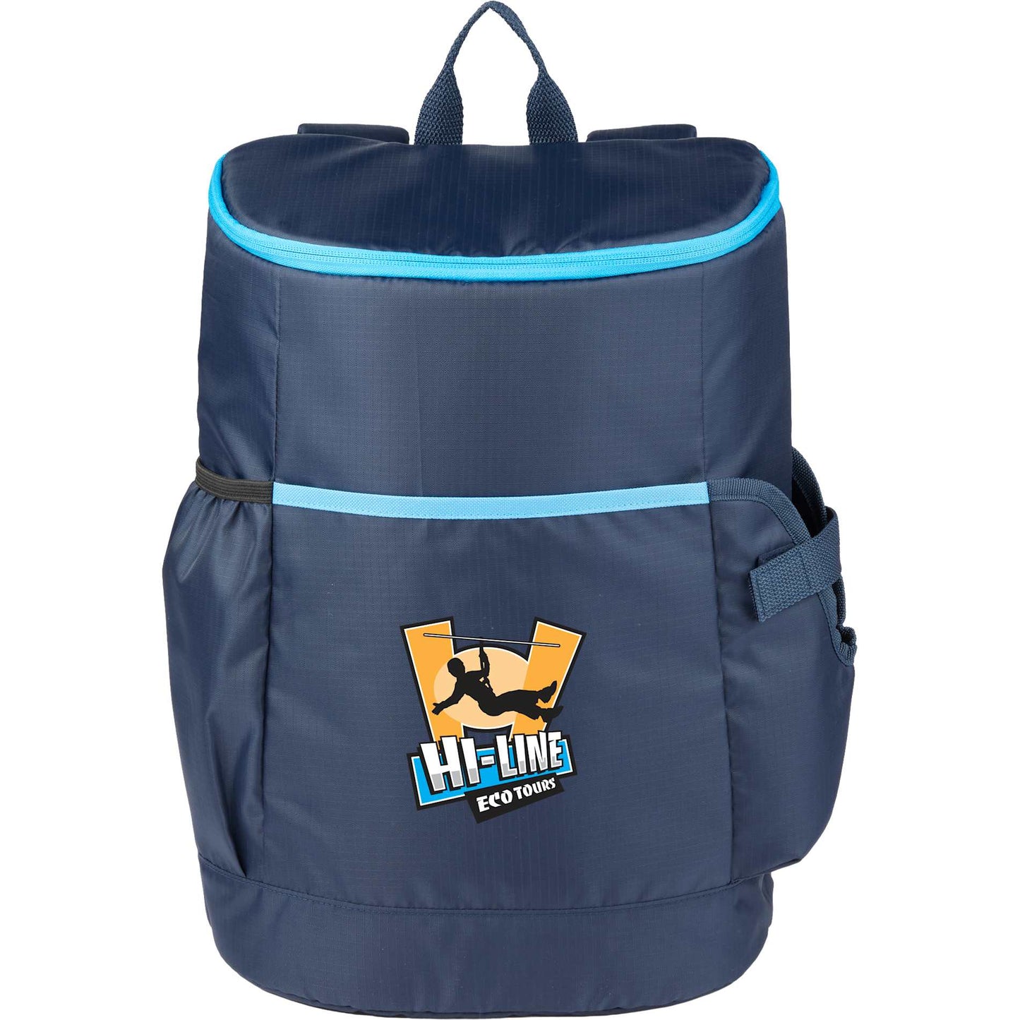 Front View of Blue Kade 24 Can Backpack Cooler