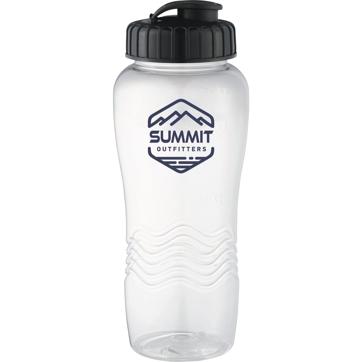 Front View of Clear Surfside 26oz Sports Bottle