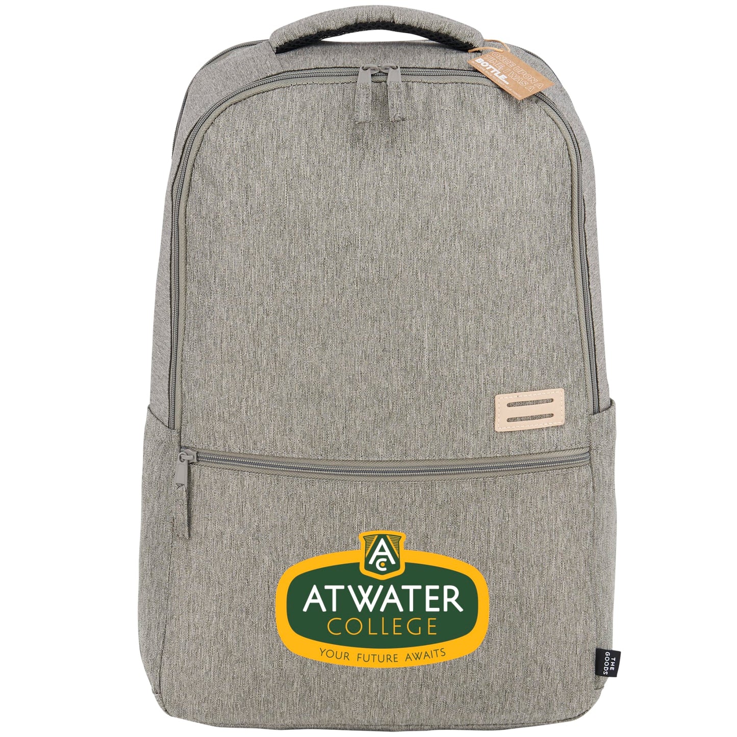 Front View of Gray THE GOODS™ Recycled 17" Laptop Backpack