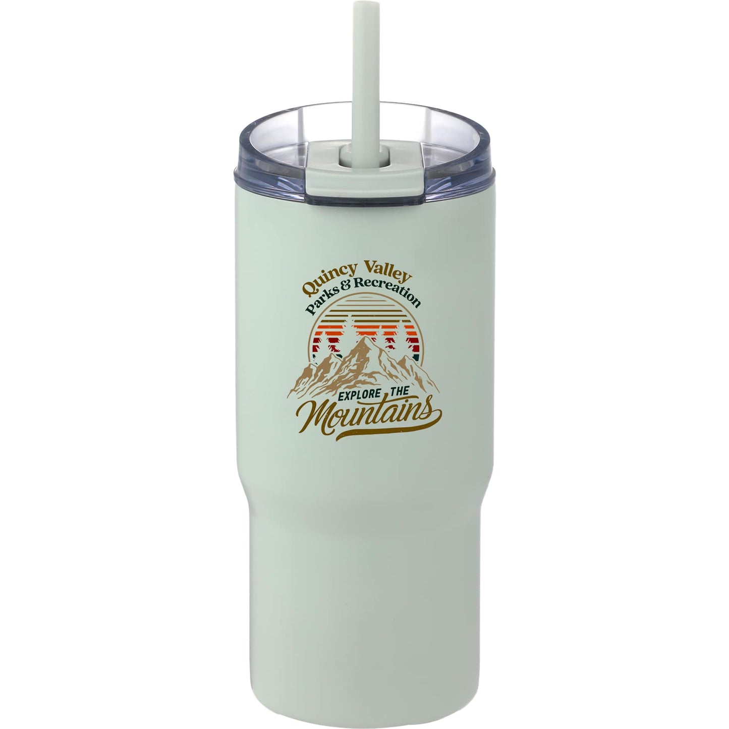 Front View of Green Auxo 24oz Double Wall Vacuum Insulated Tumbler