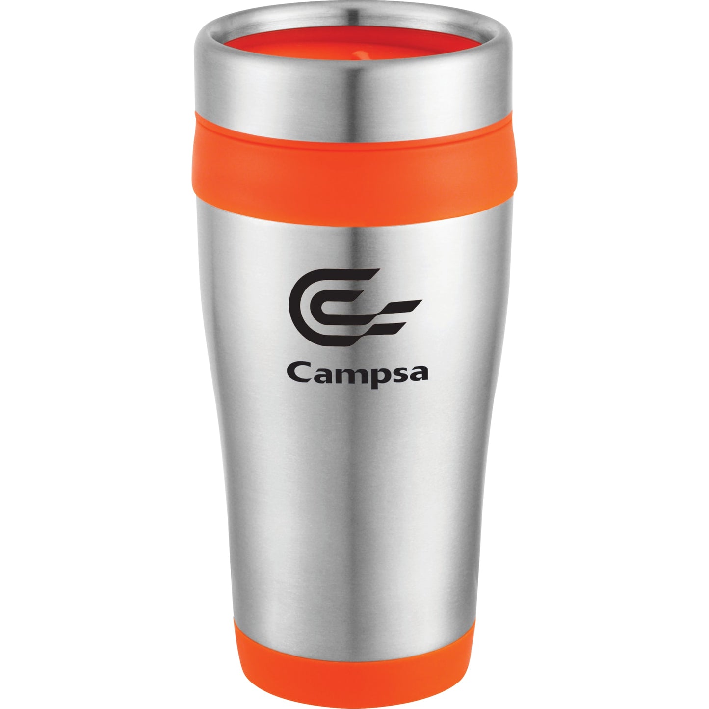 Front View of Orange Carmel 16oz Travel Tumbler