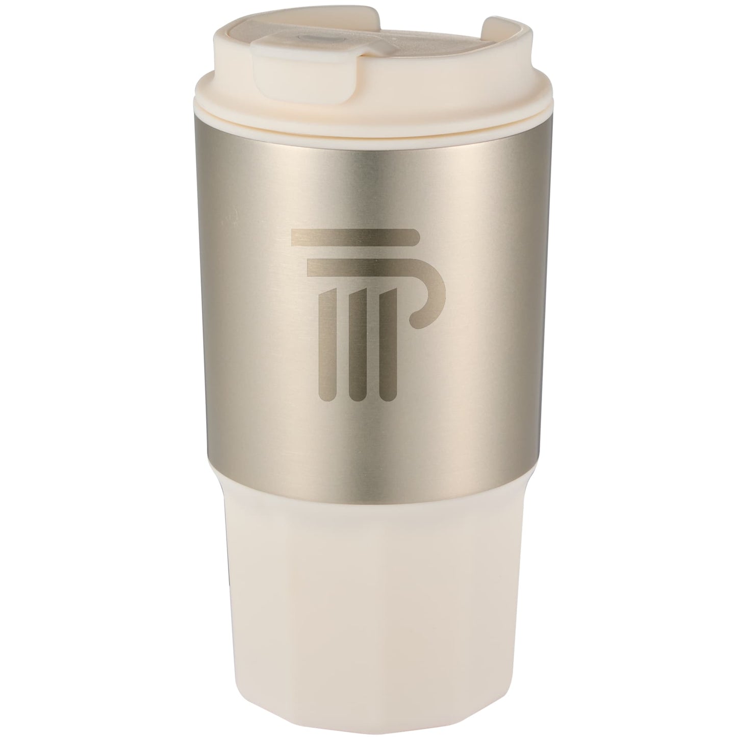 Front View of White Brit Eco-Friendly Tumbler 15oz