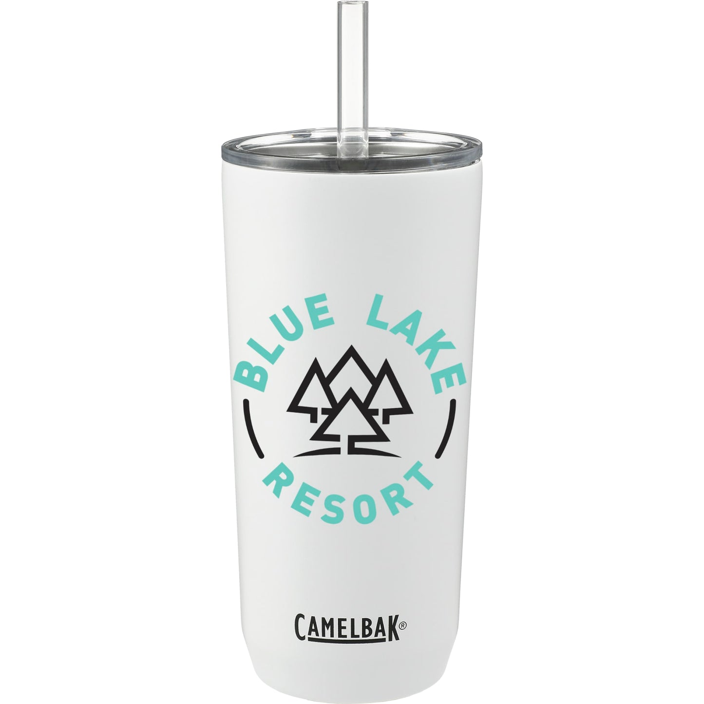 Front View of White CamelBak Straw Tumbler 20oz