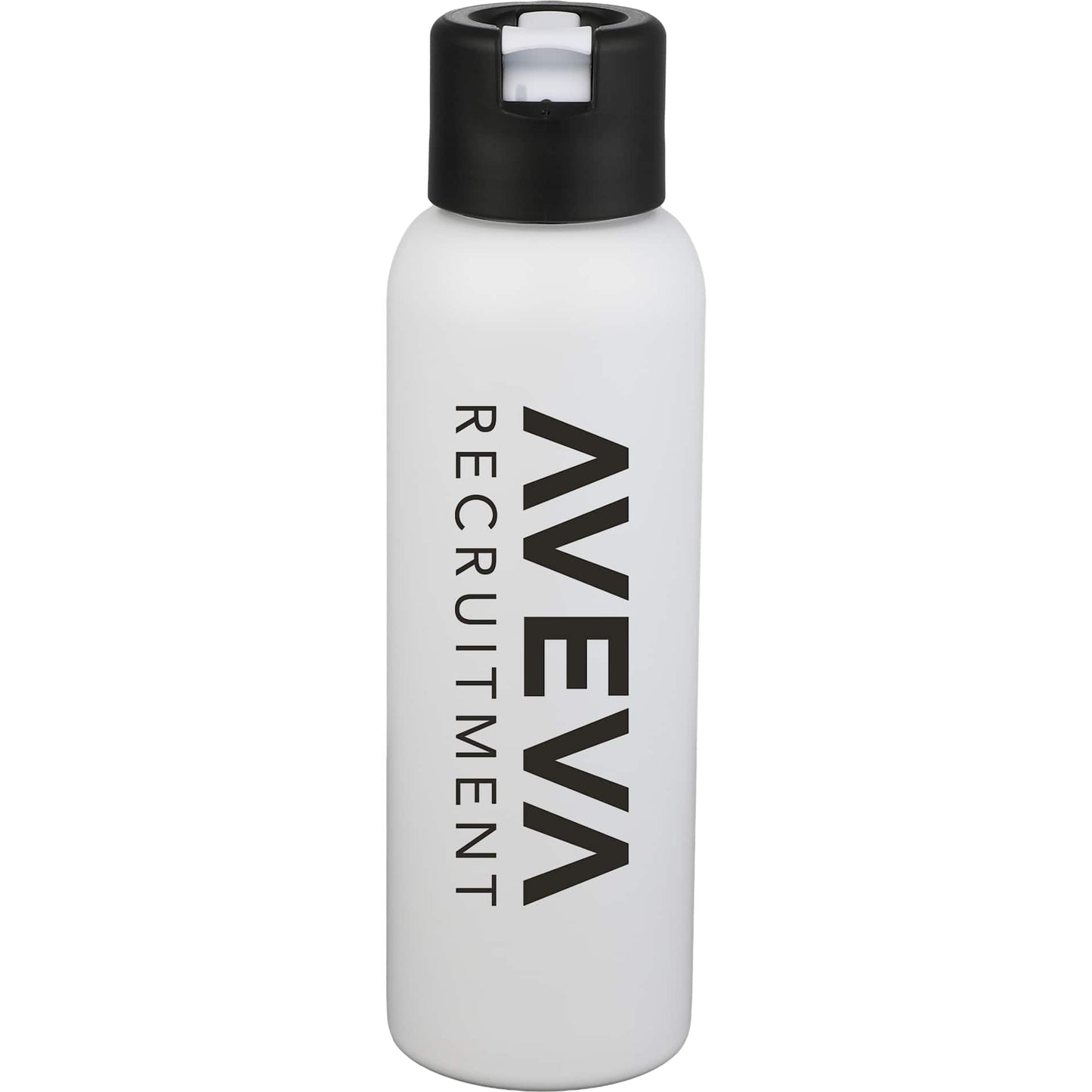 Front View of White Clio Eco-Friendly Straw Lid Vacuum Bottle 22oz