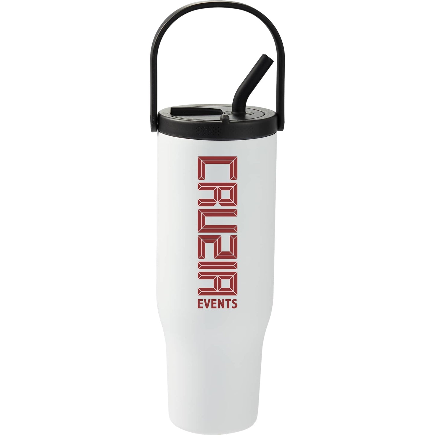 Front View of White Trinity Recycled Straw Leak proof Tumbler 30oz