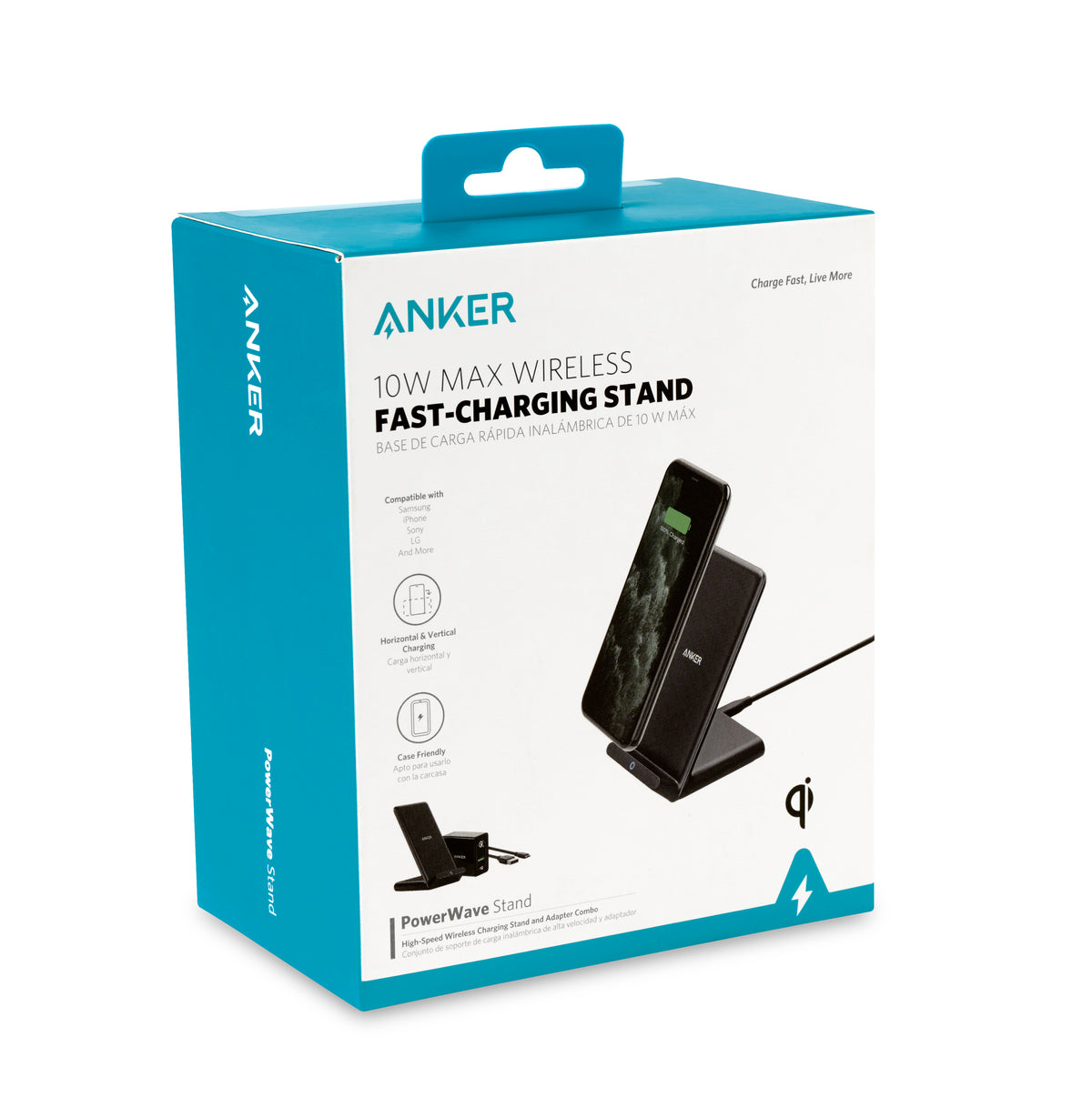 Black Anker® PowerWave 10W Stand with Charger plain