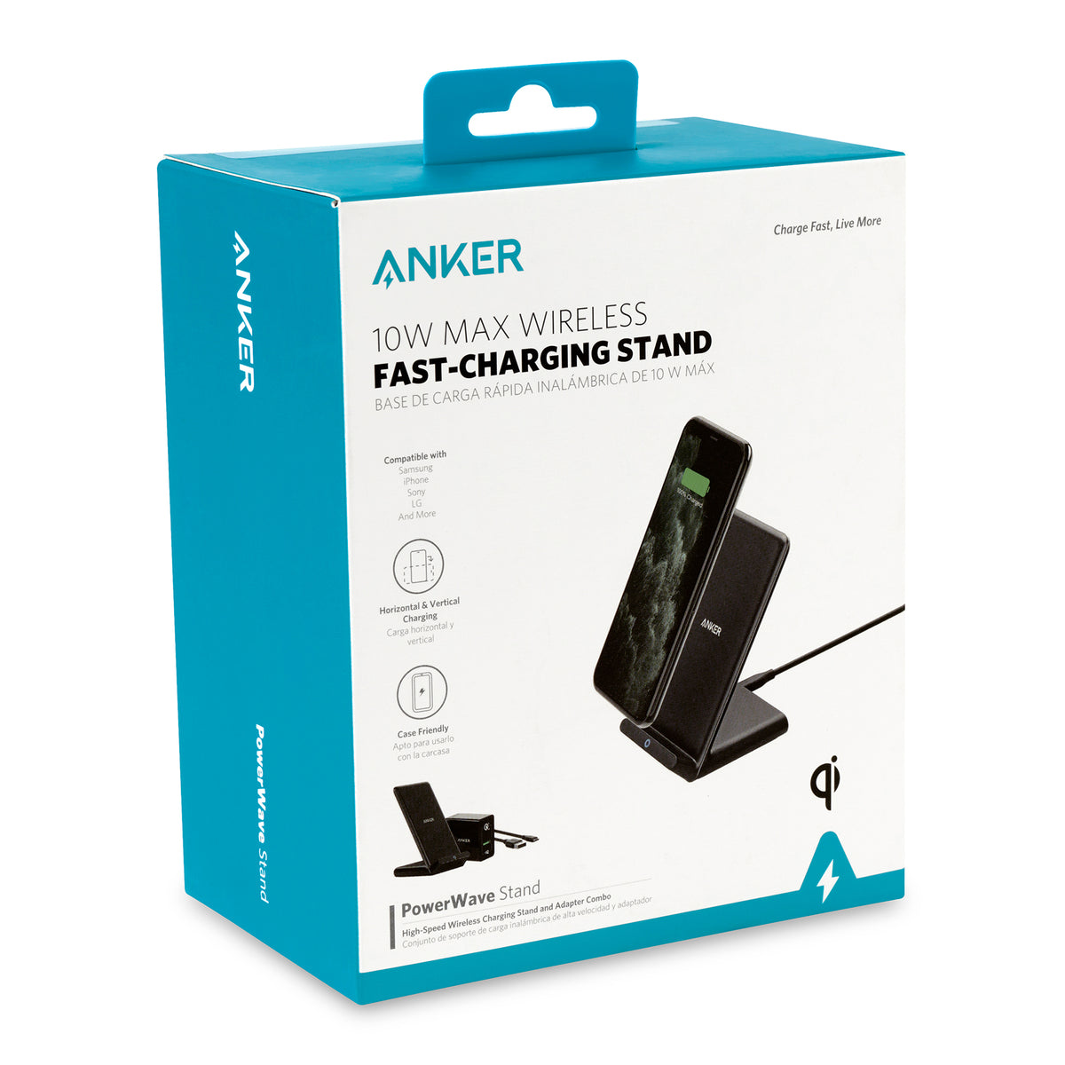 Black Anker® PowerWave 10W Stand with Charger