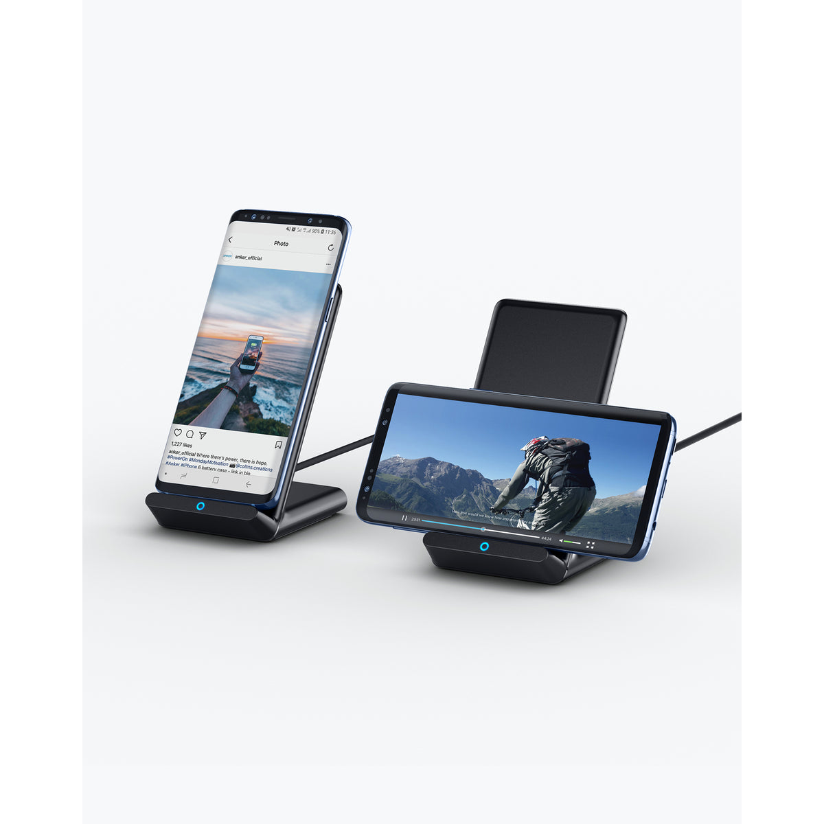 Black Anker® PowerWave 10W Stand with Charger