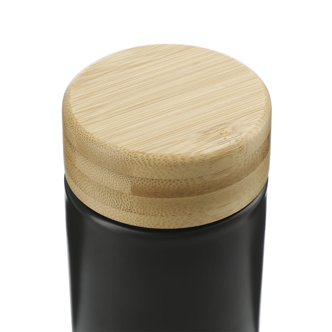 Black Arlo Ceramic Tumbler with Bamboo lid 11oz
