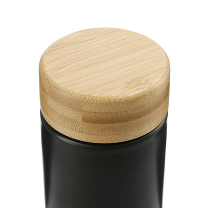 Black Arlo Ceramic Tumbler with Bamboo lid 11oz
