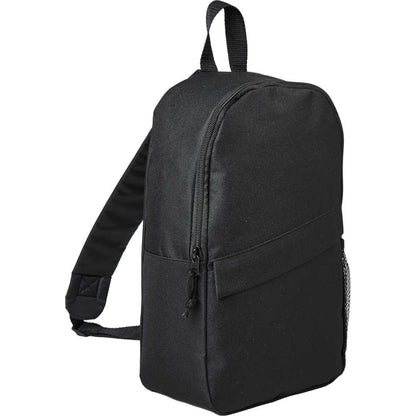 Black Barton Recycled Sling Backpack plain