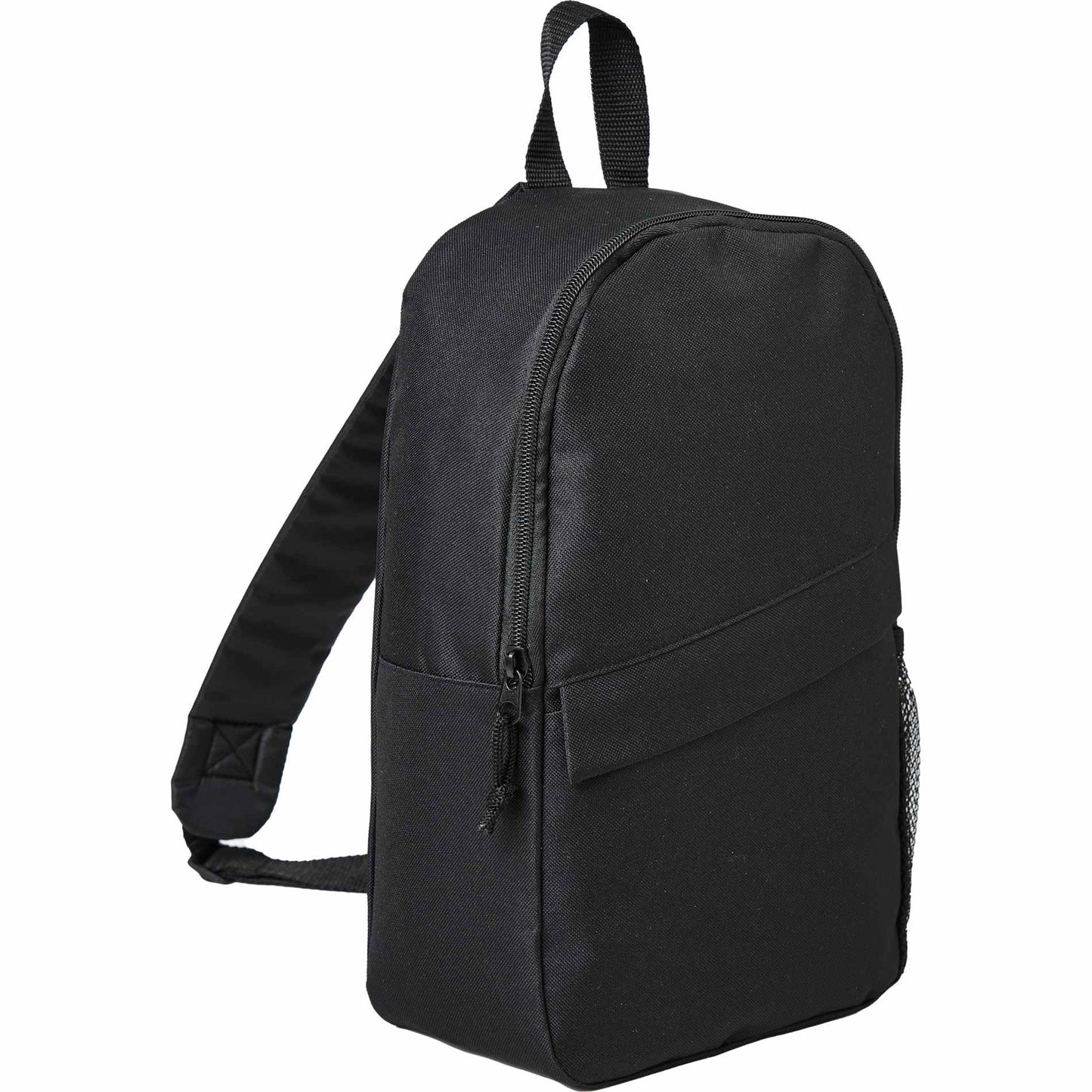 Black Barton Recycled Sling Backpack plain