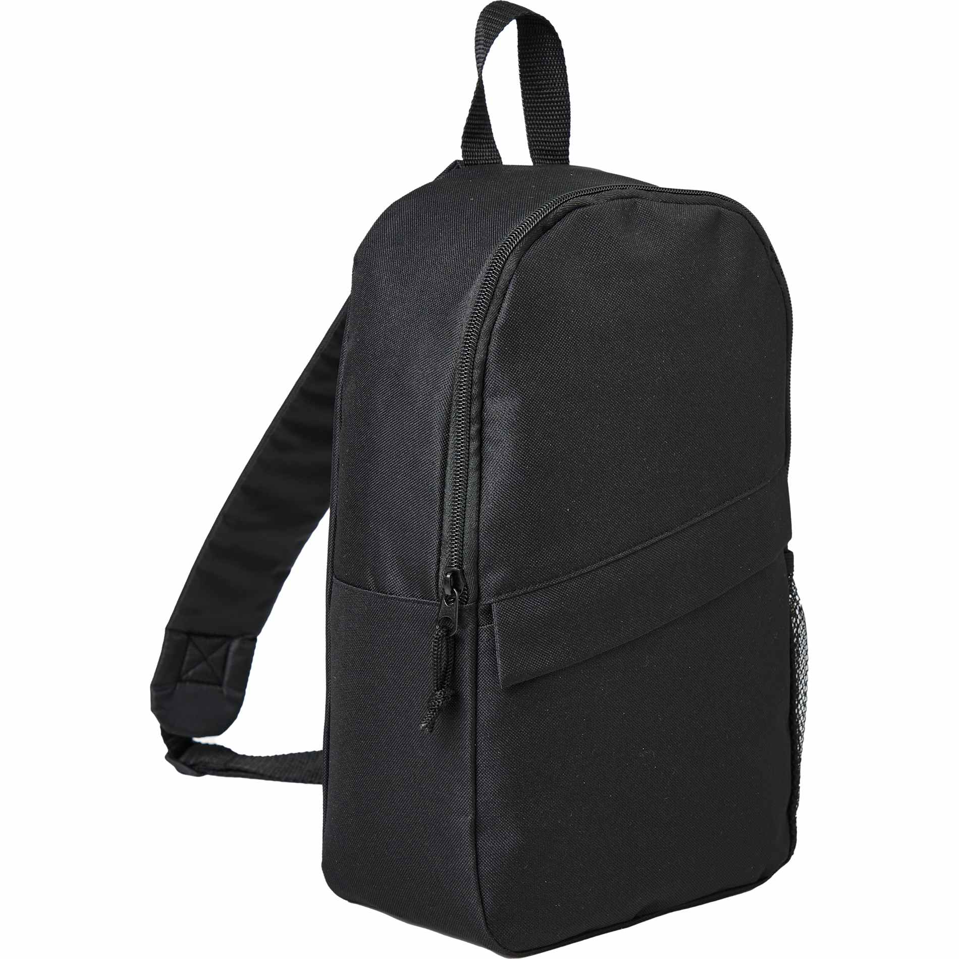Black Barton Recycled Sling Backpack plain