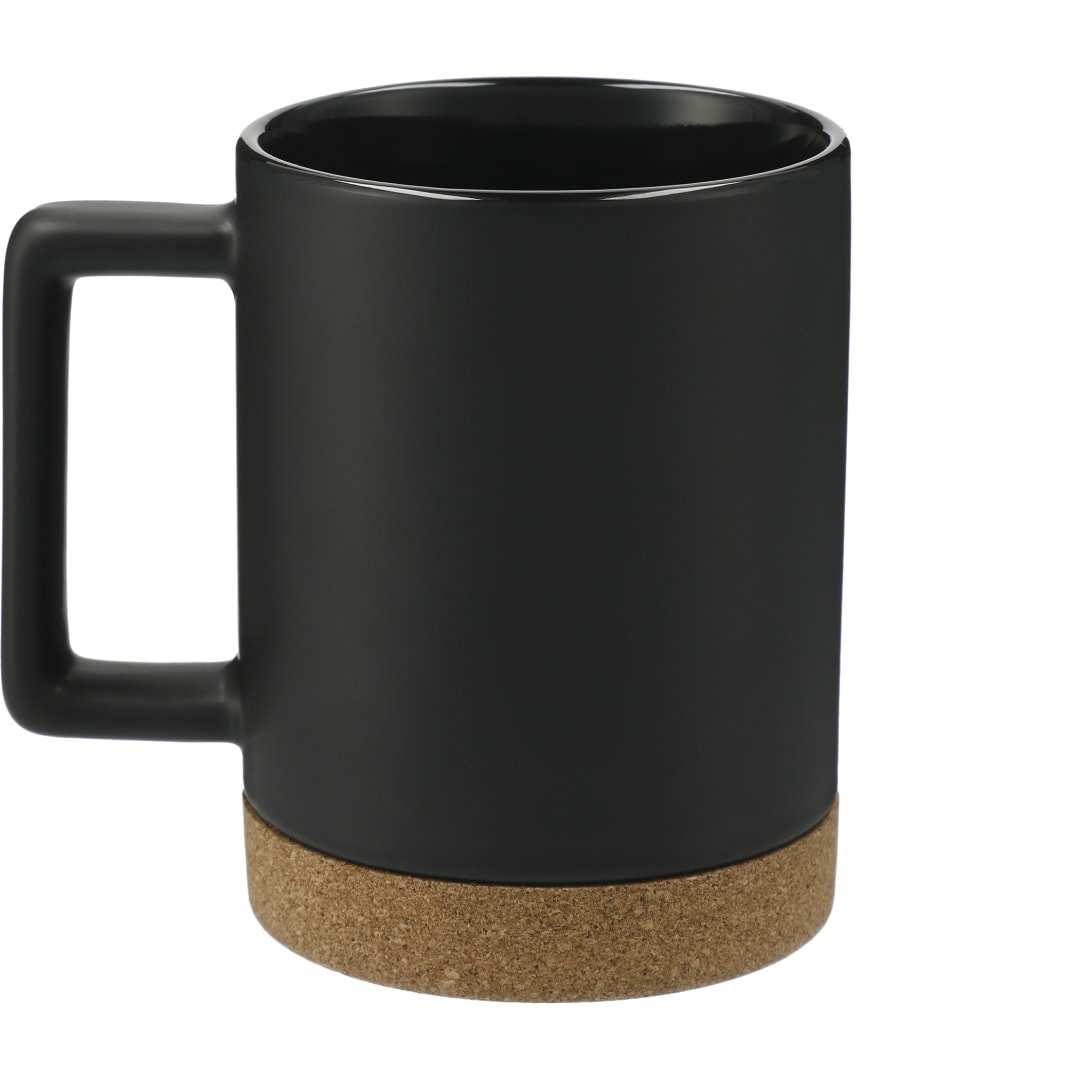 Black Bates 15oz Ceramic Mug w/ Cork Base plain