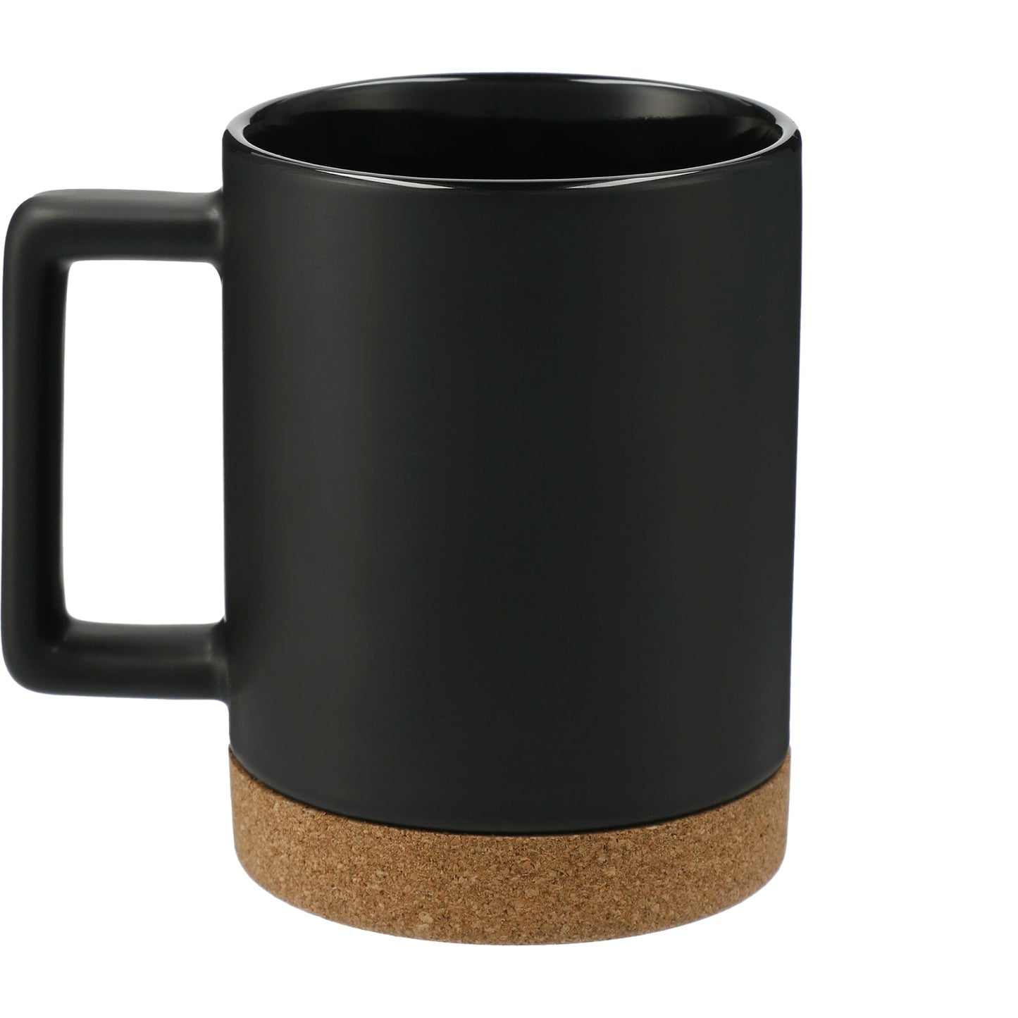 Black Bates 15oz Ceramic Mug w/ Cork Base plain
