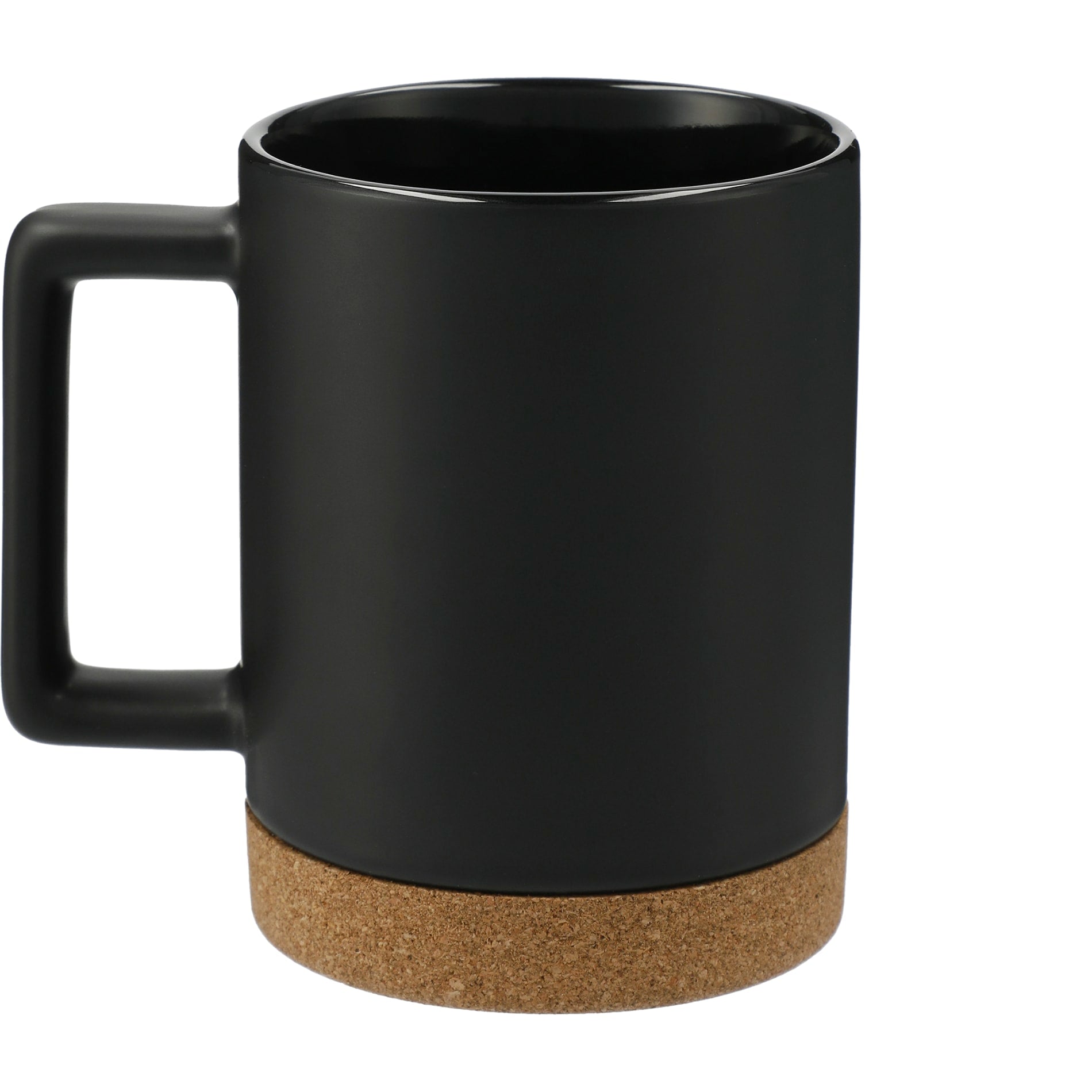 Black Bates 15oz Ceramic Mug w/ Cork Base plain