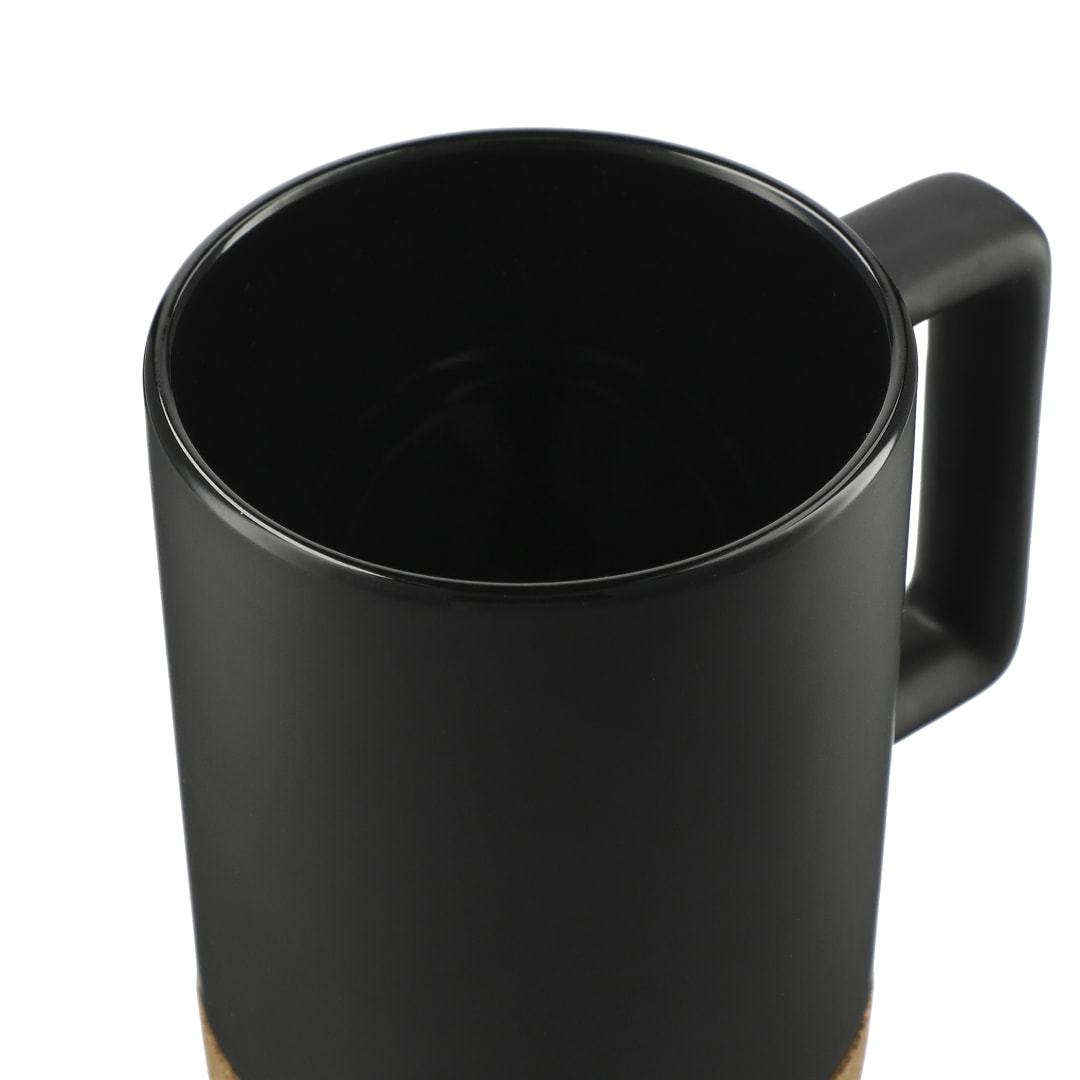 Black Bates 15oz Ceramic Mug w/ Cork Base
