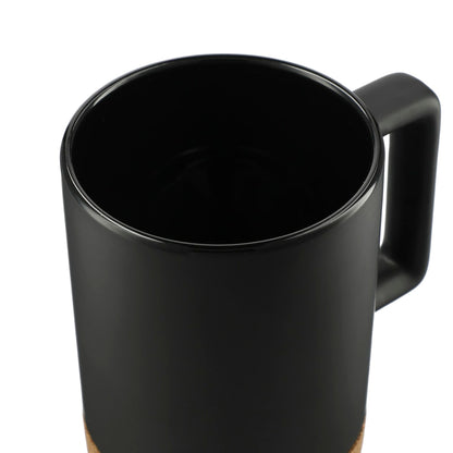 Black Bates 15oz Ceramic Mug w/ Cork Base