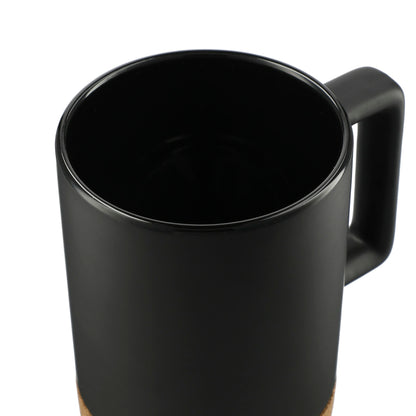 Black Bates 15oz Ceramic Mug w/ Cork Base