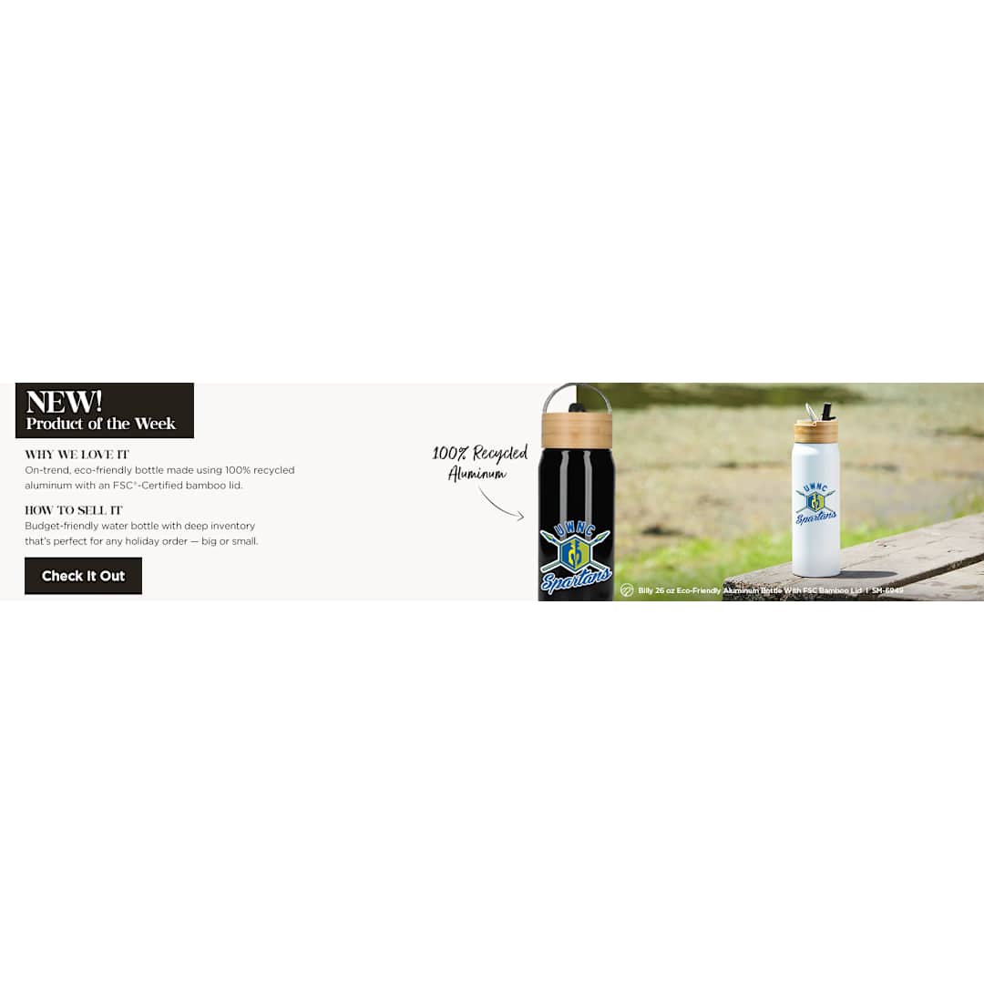 Black Billy 26oz ECO Aluminum Bottle w/ FSC® Bamboo Lid