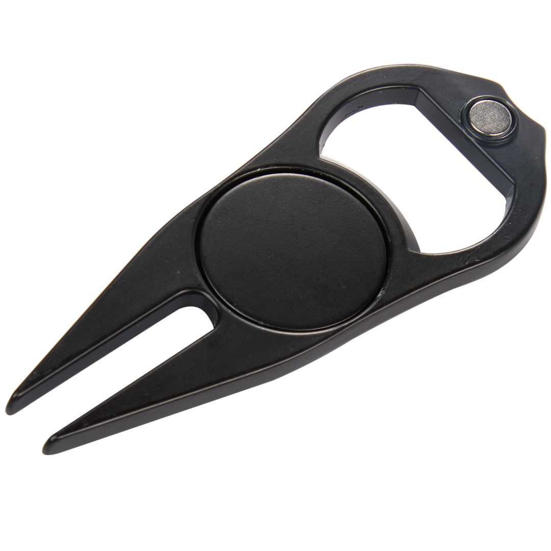 Black Bottle Opener Divot Tool with Ball Marker plain