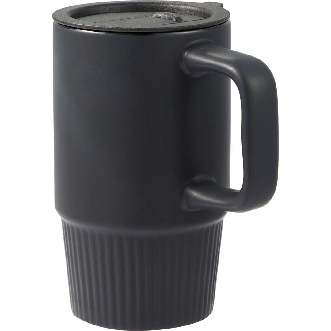 Black Camden 13oz Ceramic Mug w/ Lid plain
