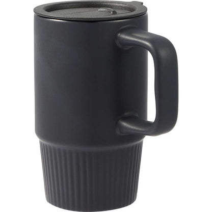Black Camden 13oz Ceramic Mug w/ Lid plain