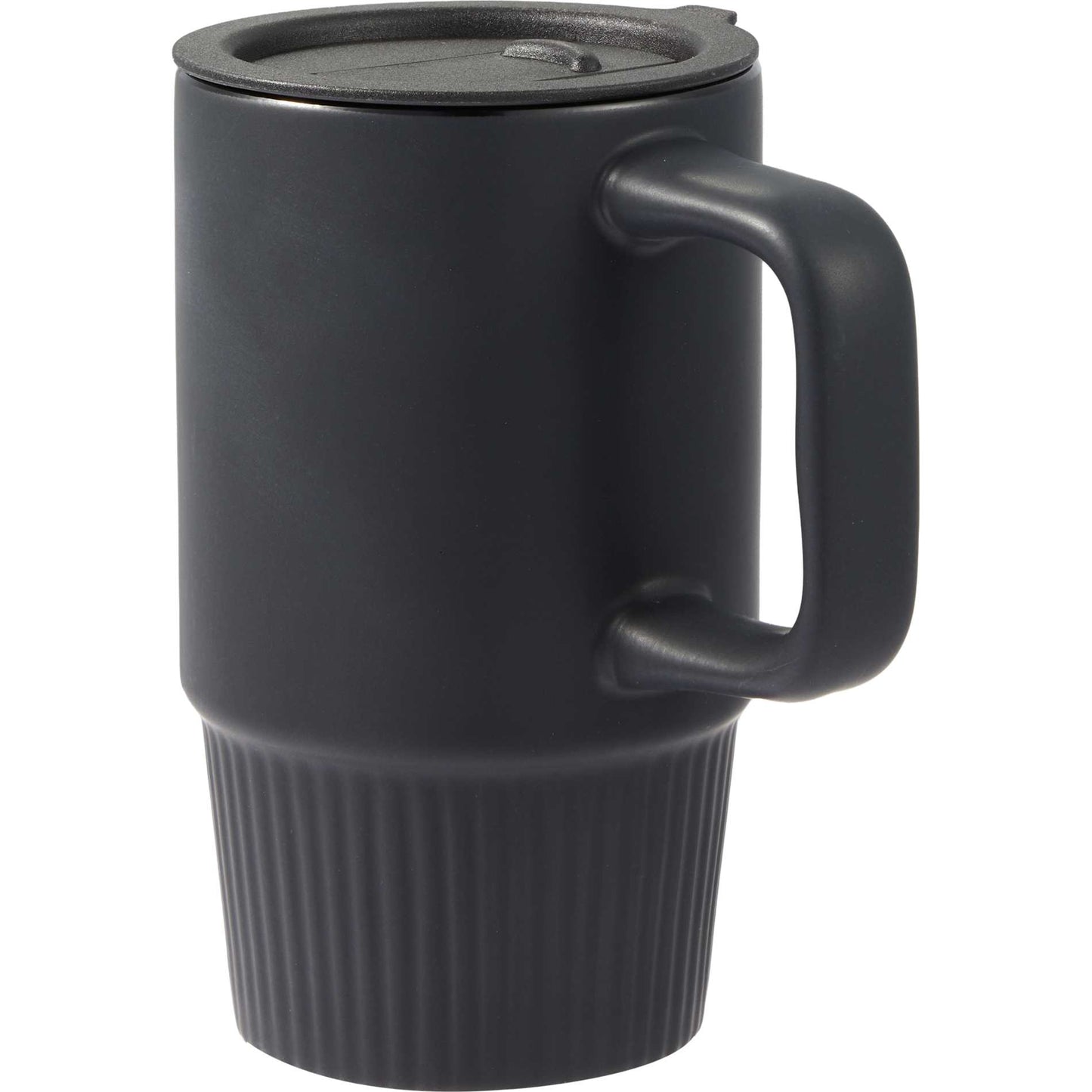 Black Camden 13oz Ceramic Mug w/ Lid plain