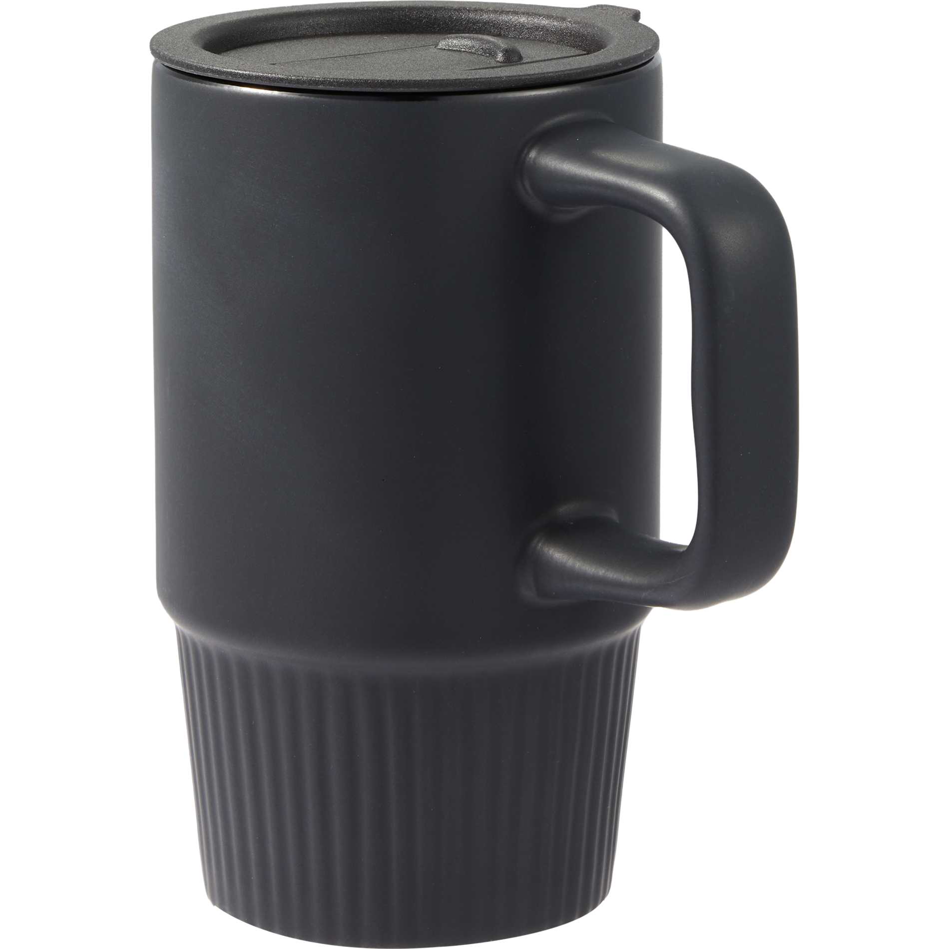 Black Camden 13oz Ceramic Mug w/ Lid plain