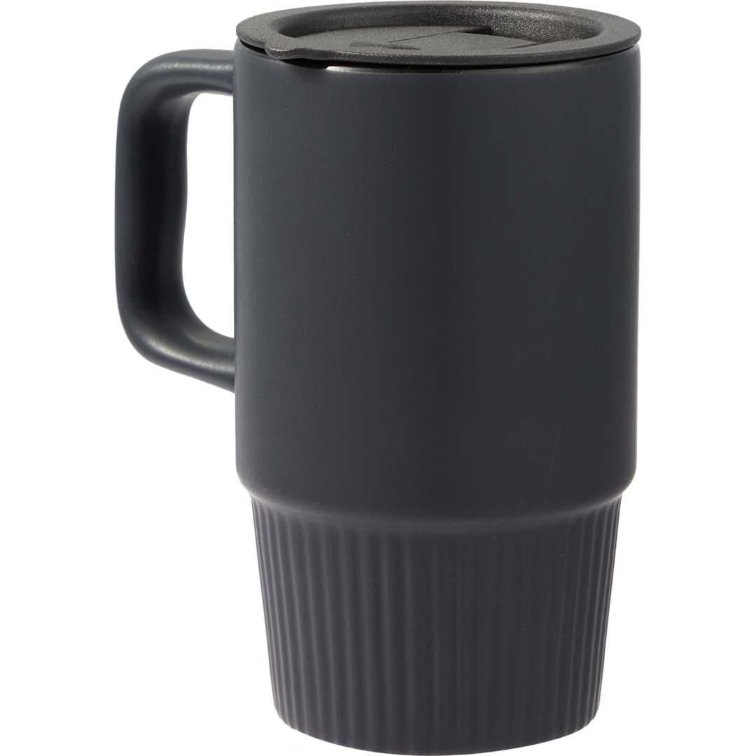 Black Camden 13oz Ceramic Mug w/ Lid plain