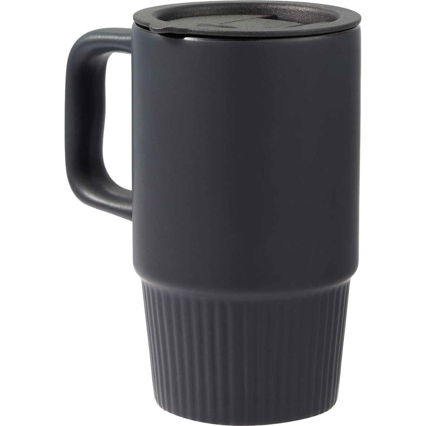 Black Camden 13oz Ceramic Mug w/ Lid plain
