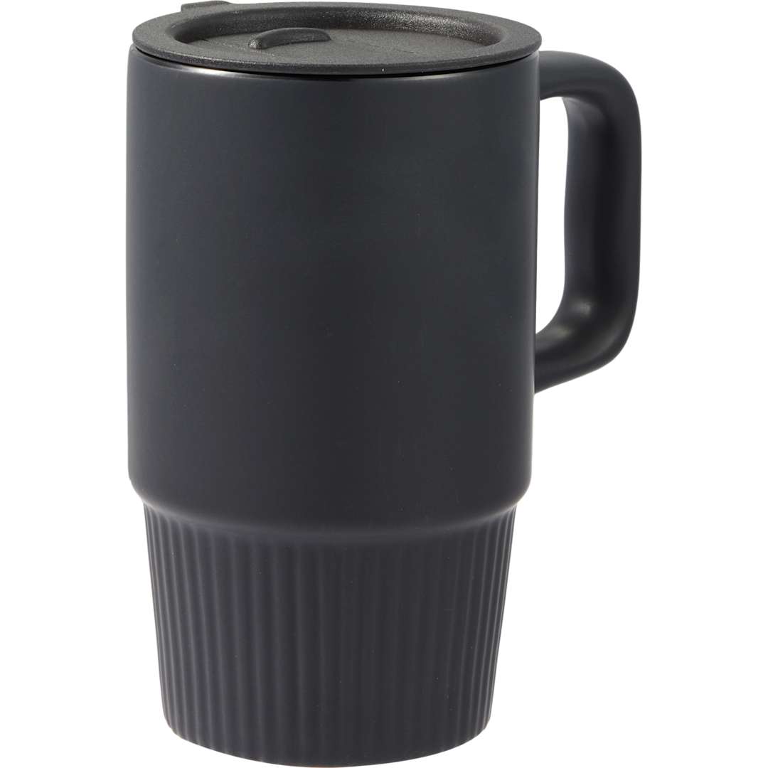 Black Camden 13oz Ceramic Mug w/ Lid plain
