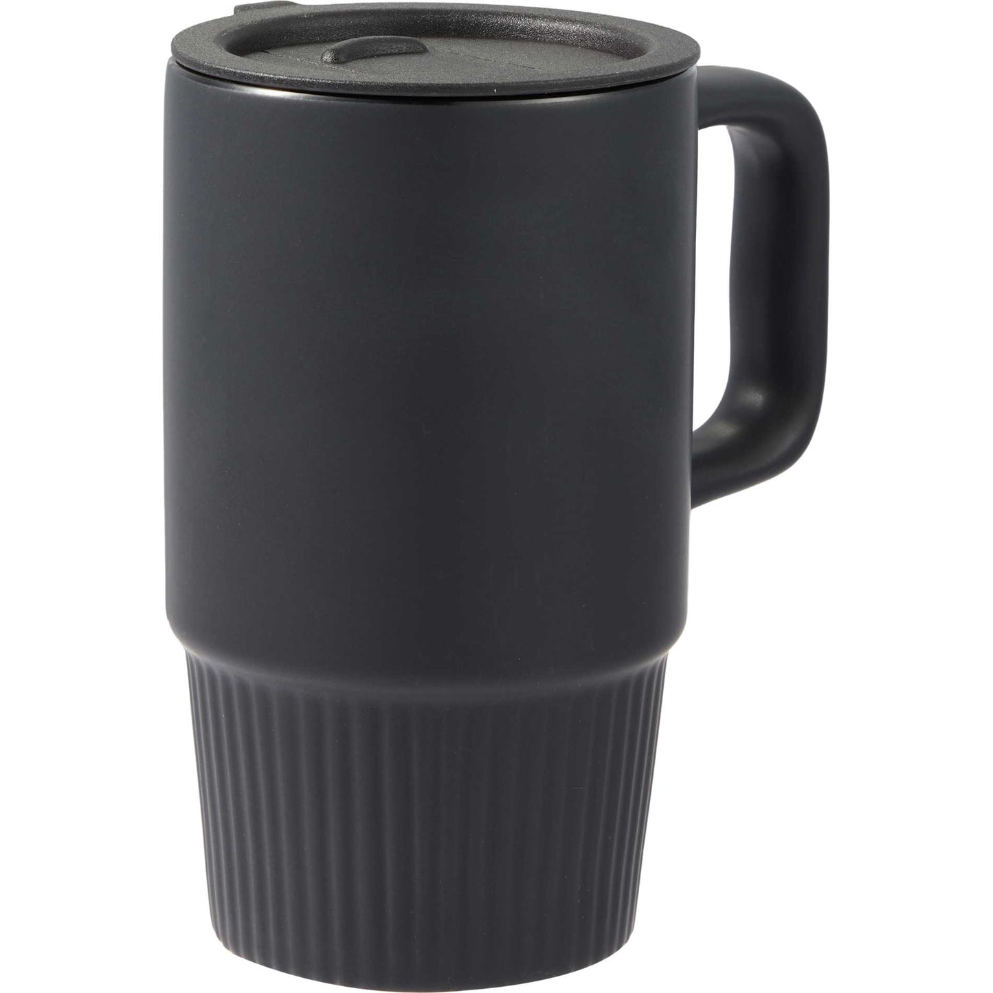 Black Camden 13oz Ceramic Mug w/ Lid plain