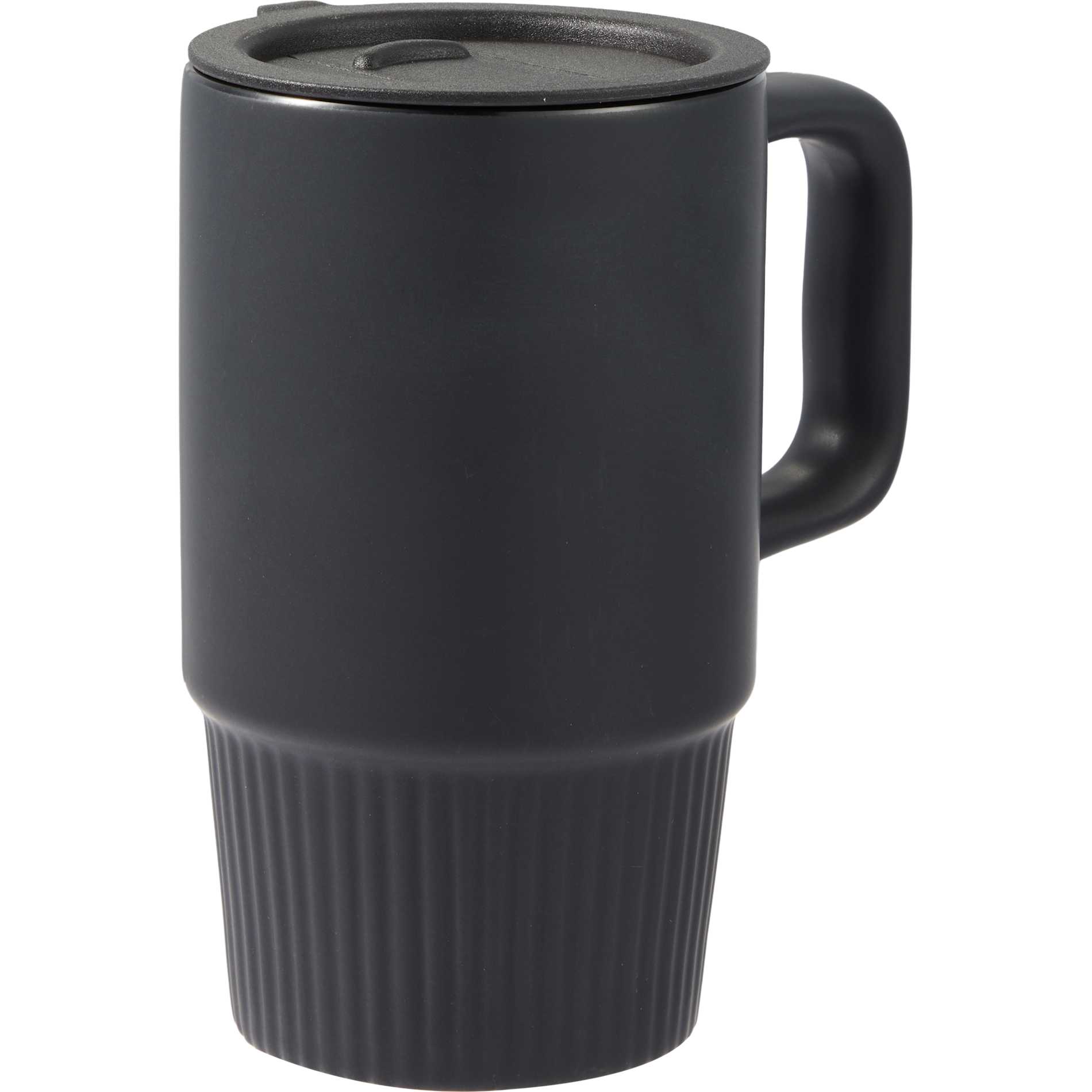 Black Camden 13oz Ceramic Mug w/ Lid plain