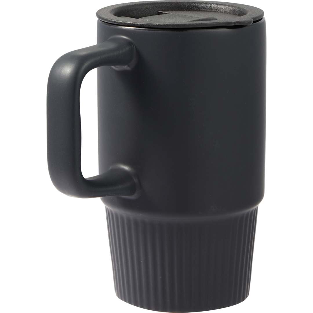 Black Camden 13oz Ceramic Mug w/ Lid plain
