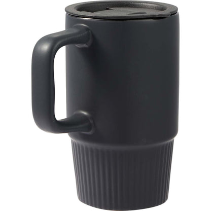 Black Camden 13oz Ceramic Mug w/ Lid plain