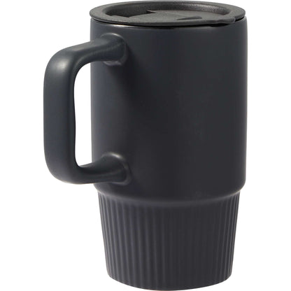 Black Camden 13oz Ceramic Mug w/ Lid plain