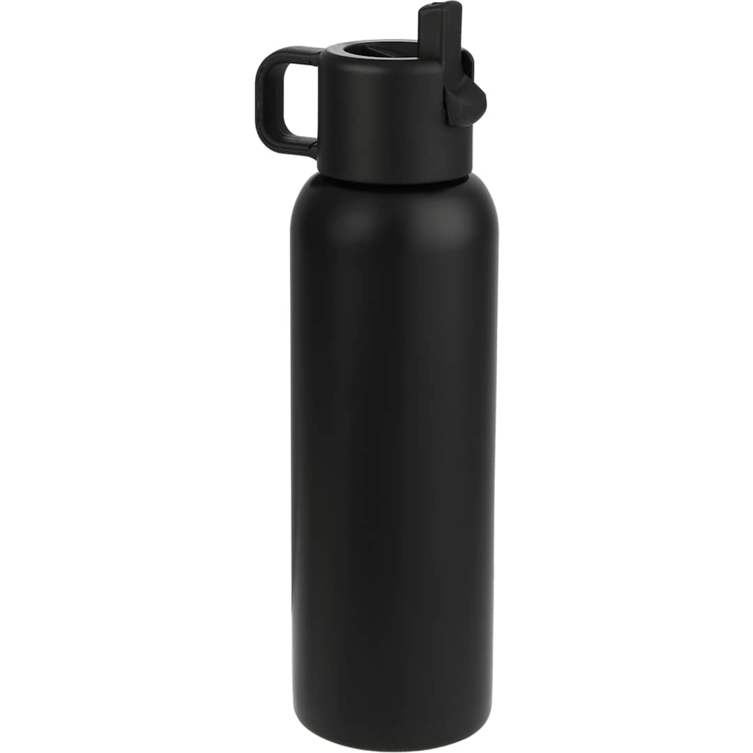 Black Clio Eco-Friendly Straw Lid Vacuum Bottle 22oz plain