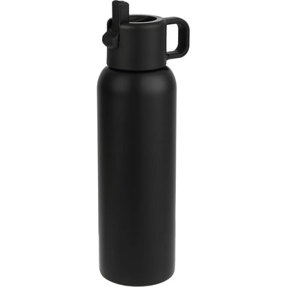 Black Clio Eco-Friendly Straw Lid Vacuum Bottle 22oz plain