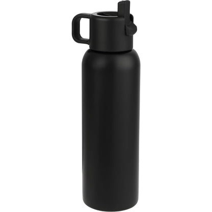 Black Clio Straw Lid Vacuum Bottle 22oz plain