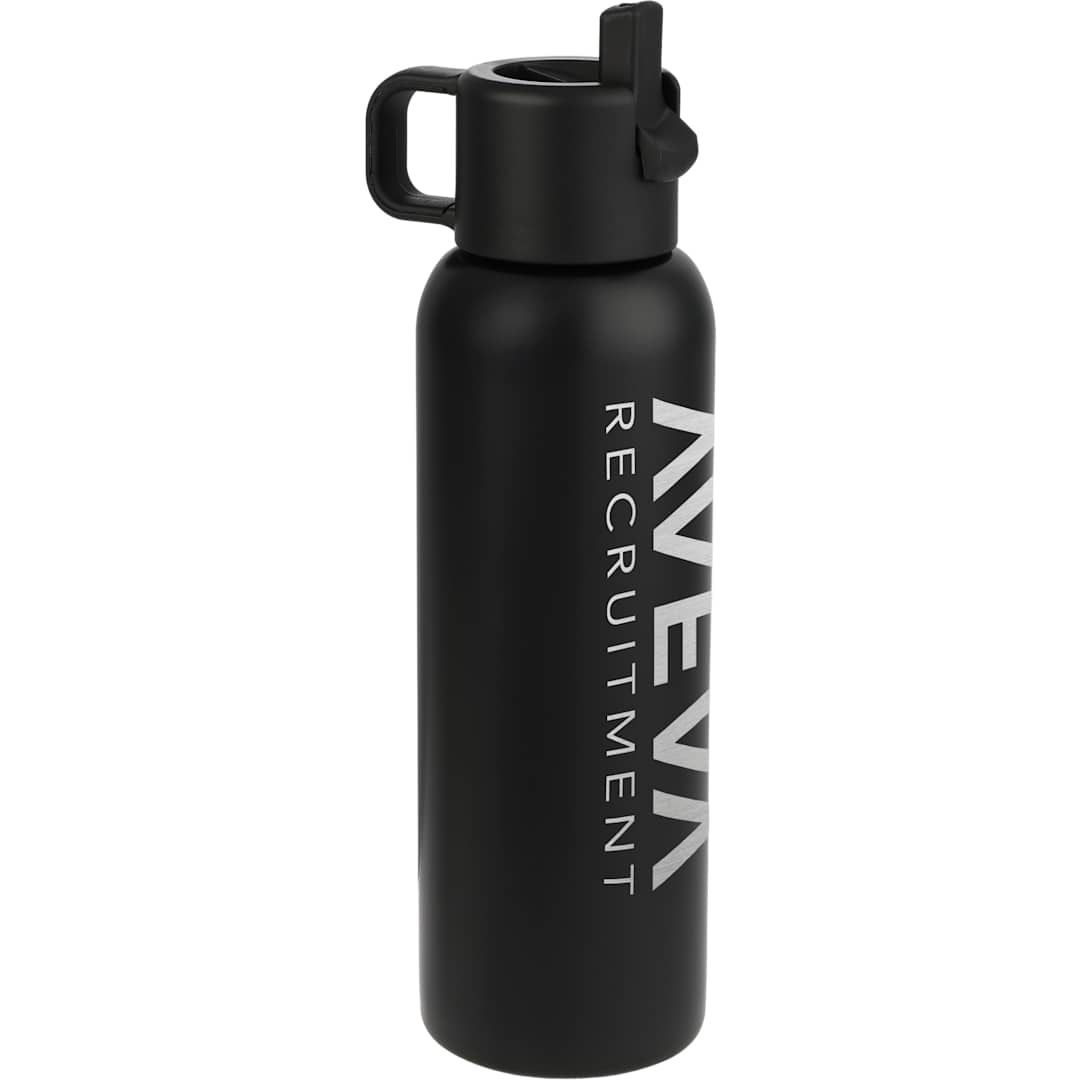 Black Clio Straw Lid Vacuum Bottle 22oz